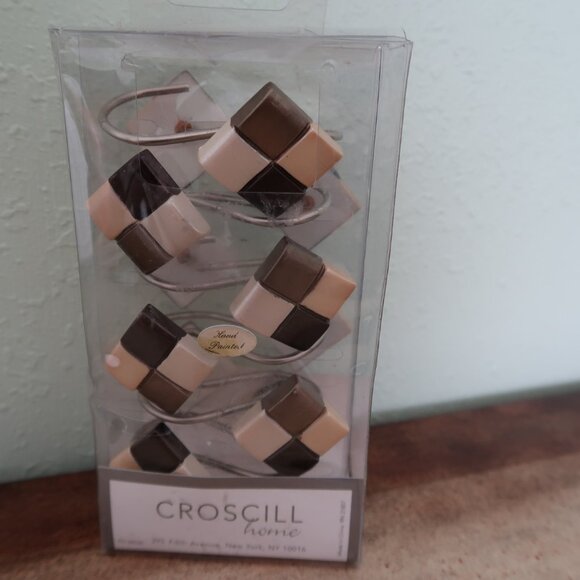 NIP Croscill Home Color Block Shower Curtain Hooks - Picture 6 of 7